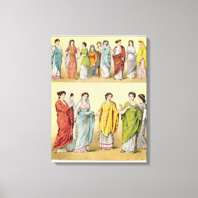 Female Roman Dress Canvas Print (Front)