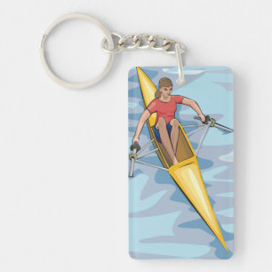 Female Rower Keychain