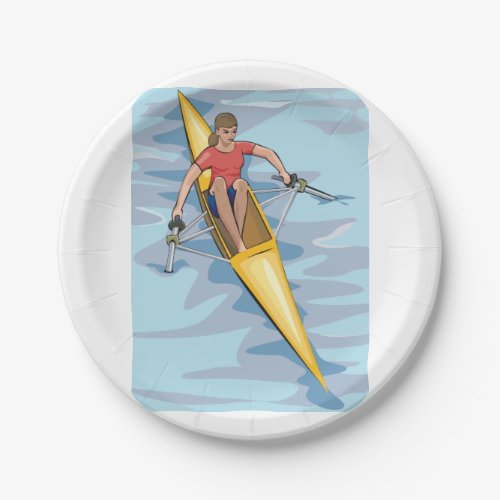 Female Rower Paper Plates