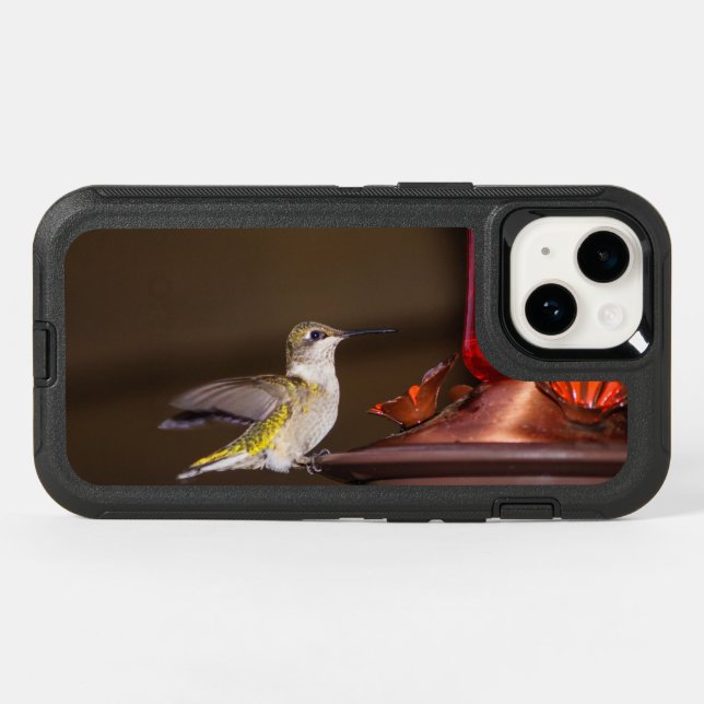 Female Ruby-throated Hummingbird Otterbox iPhone Case (Back Horizontal)