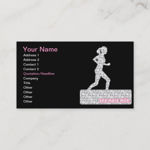 Female Runner Business Cards