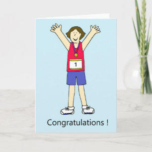 Female Runner Congratulations Card
