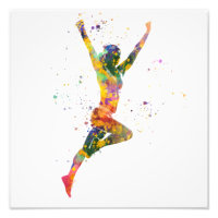 Female runner in watercolor