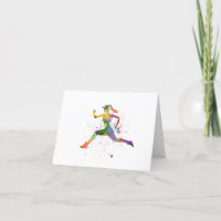 Female runner in watercolor