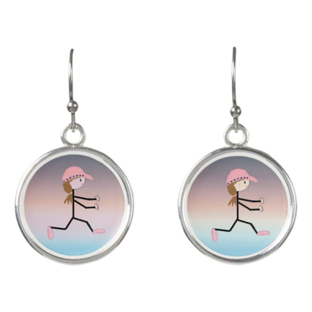 Female Runner Just Gotta Run Earrings (Front)