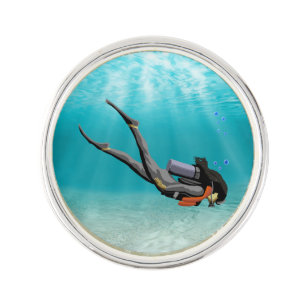 Female S.C.U.B.A. Diver Lapel Pin