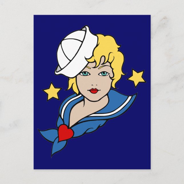 Female Sailor Tattoo Postcard (Front)