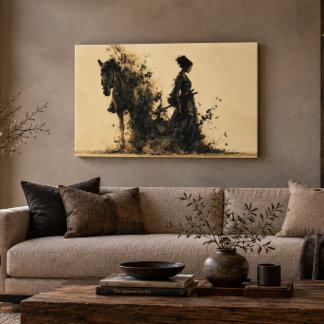 Female Samurai 36x24 Gallery Wrap
