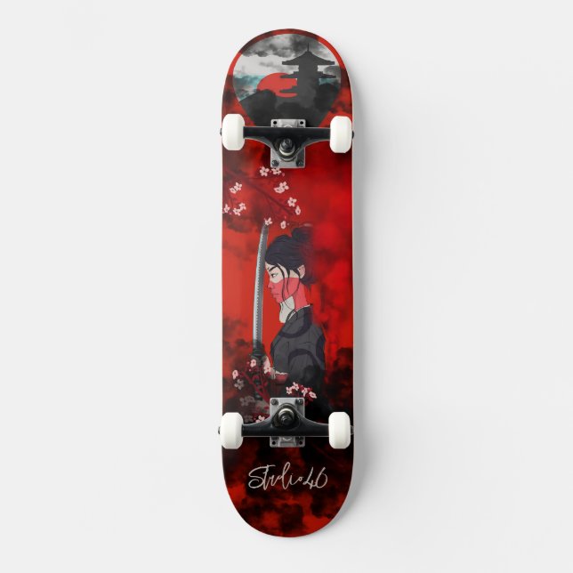 Female Samurai Skateboard (Front)