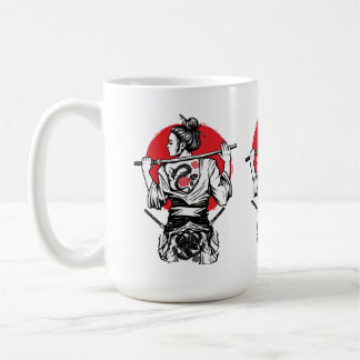 Female Samurai Warrior – Dragon Rose Tattoo Japane Coffee Mug