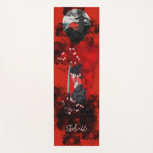 Female Samurai Yoga Mat