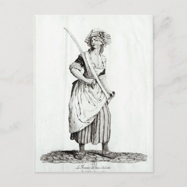 Female Sans-Culotte, 1792 Postcard (Front)