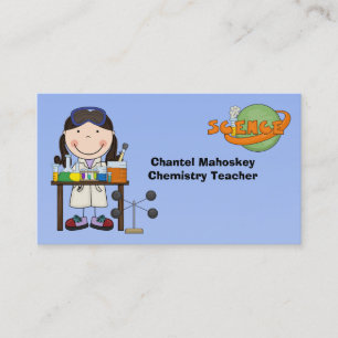 Female Scientist in Lab Business Cards