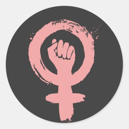 Female Sign Feminist Fist Social Justice T_Shirt Classic Round Sticker