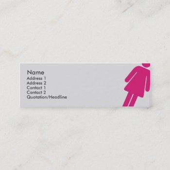 Female Sign - Skinny Mini Business Card by ZazzleProfileCards at Zazzle