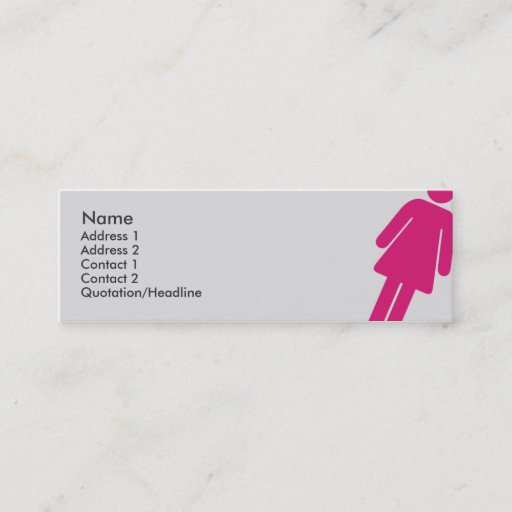 Customizable Female Sign - Skinny Business Card