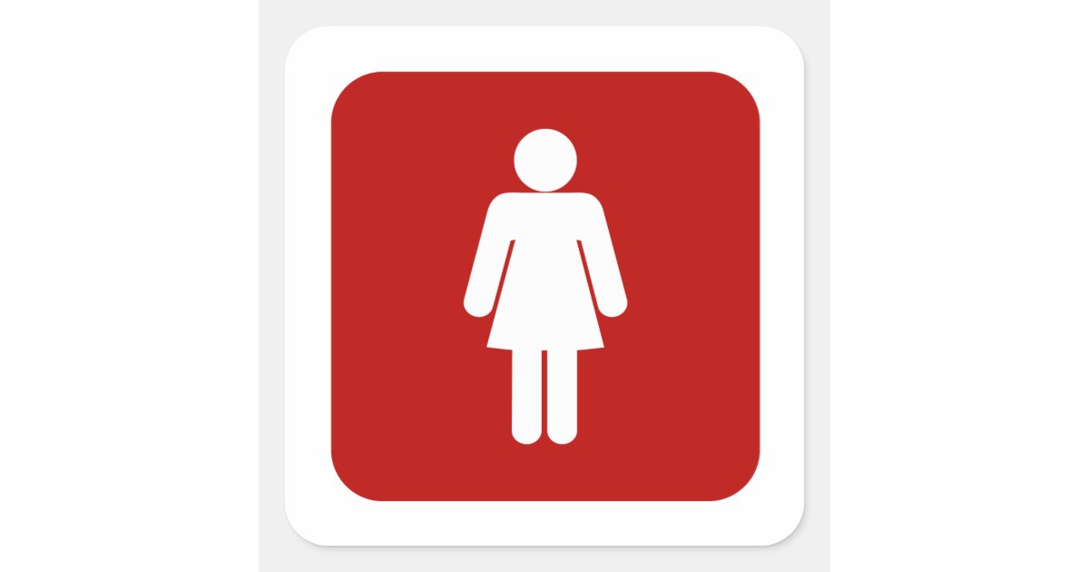 Lady Sticker Sign Female Sign Square Sticker | Zazzle
