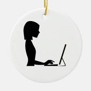 Female Silhouette Ceramic Ornament
