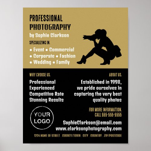 Female Silhouette Photographer Photography Hire Poster