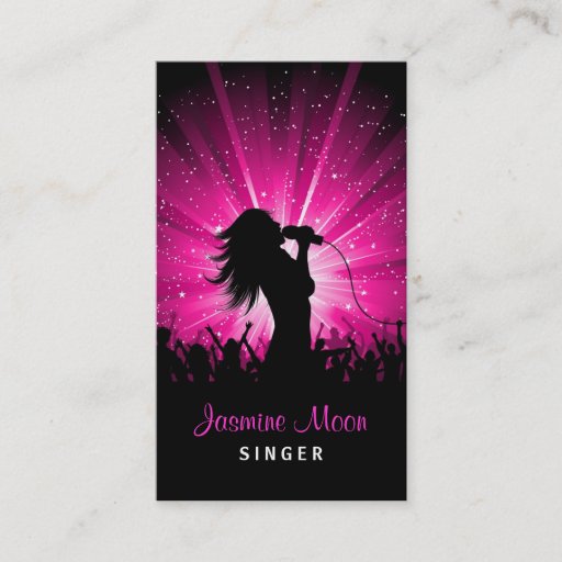 Customizable Female Singer Business Card