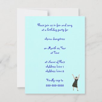 Female singer, karaoke birthday party invitations | Zazzle