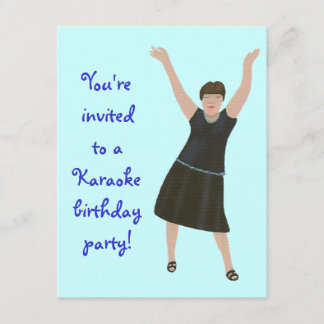 Female singer, karaoke birthday party invitations