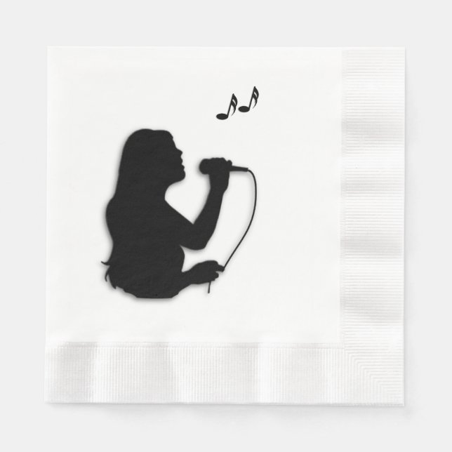 Female Singer Paper Napkins (Front)