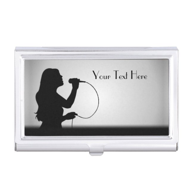 Female Singer Personalized Business Card Case (Front)