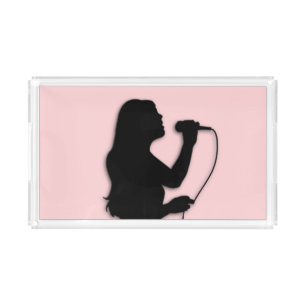 Female Singer Pink Acrylic Tray