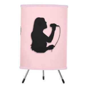 Female Singer Pink Tripod Lamp