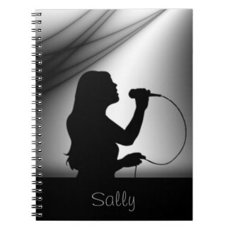 Female Singer Silver Curtain Personal Notebook
