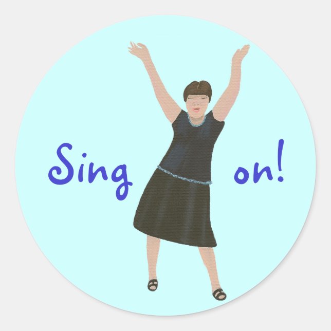 Female singer, Sing on, karaoke stickers (Front)
