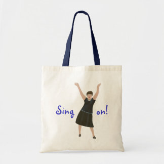 Female singer singing, Sing on, karaoke bags