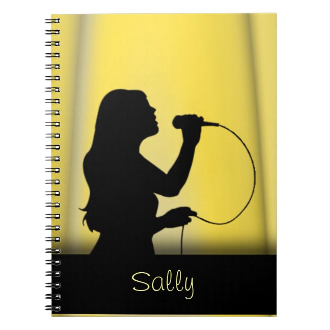 Female Singer Yellow Curtain Personal Notebook (Front)