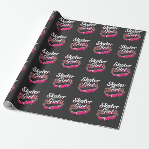 Female Skateboard Love Skater Girl Wrapping Paper