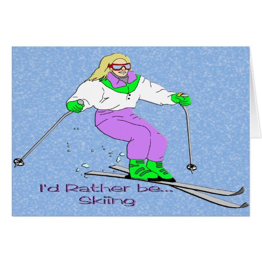 Female Skier Cards (Front Horizontal)