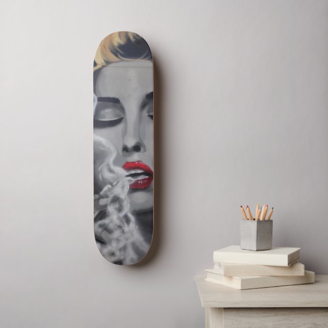 Female Smoker Skateboard (Wall Art)