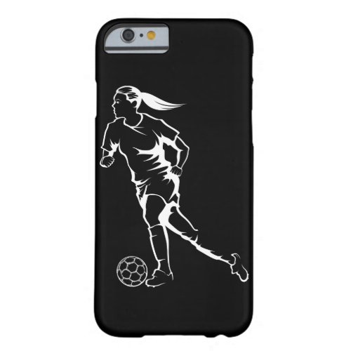 Female Soccer Player Dribbling iphone 6 dark case