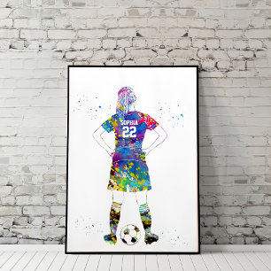 Female Soccer Player Poster