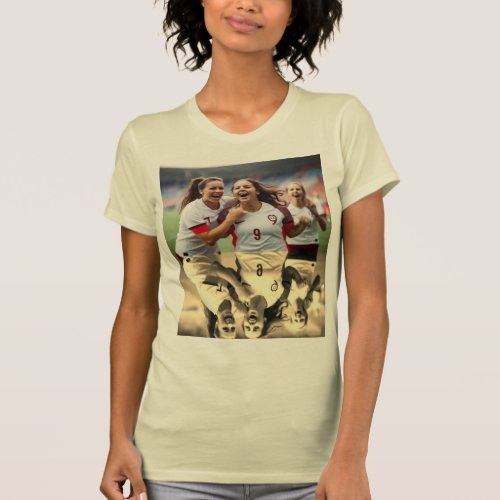 Female Soccer Team Celebration T_Shirt