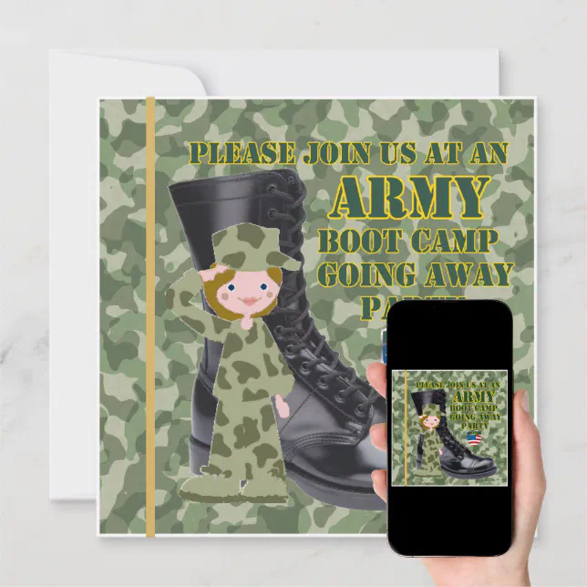 Female Soldier Boot Camp Going Away Invitation (Downloadable)