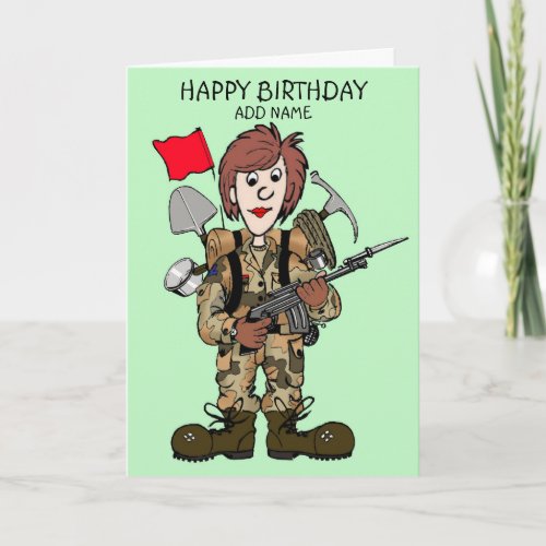 Female soldier card