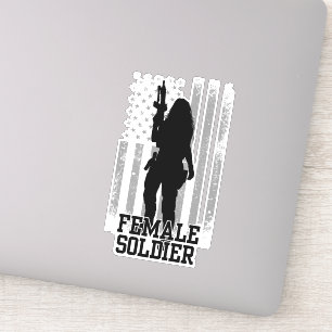 Female Soldier Sticker
