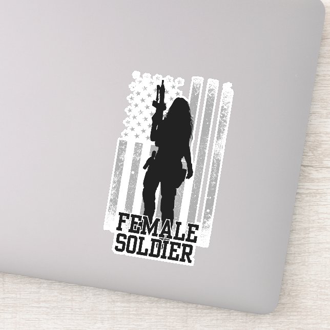 Female Soldier Sticker (Detail)