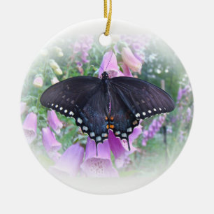 Female Spicebush Swallowtail Butterfly Ceramic Ornament