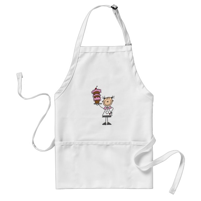 Female Stick Figure Baker Tshirts and Gifts Adult Apron (Front)