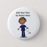 Female Stick Figure Nurse Aid T-shirts And Gifts Button at Zazzle