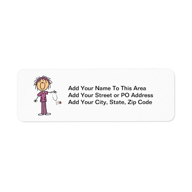 Female Stick Figure Nurse Label (Front)