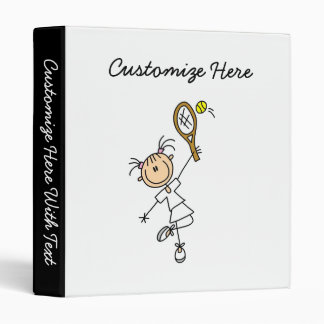 Female Stick Figure Tennis Player Binder