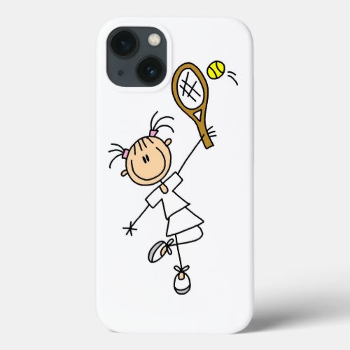 Female Stick Figure Tennis Player iPhone 13 Case